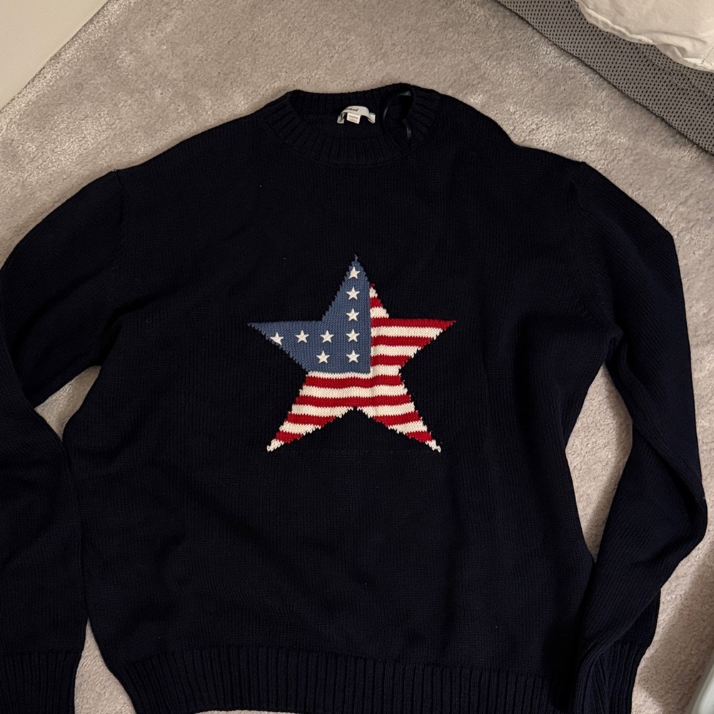 Navy American Flag Sweater